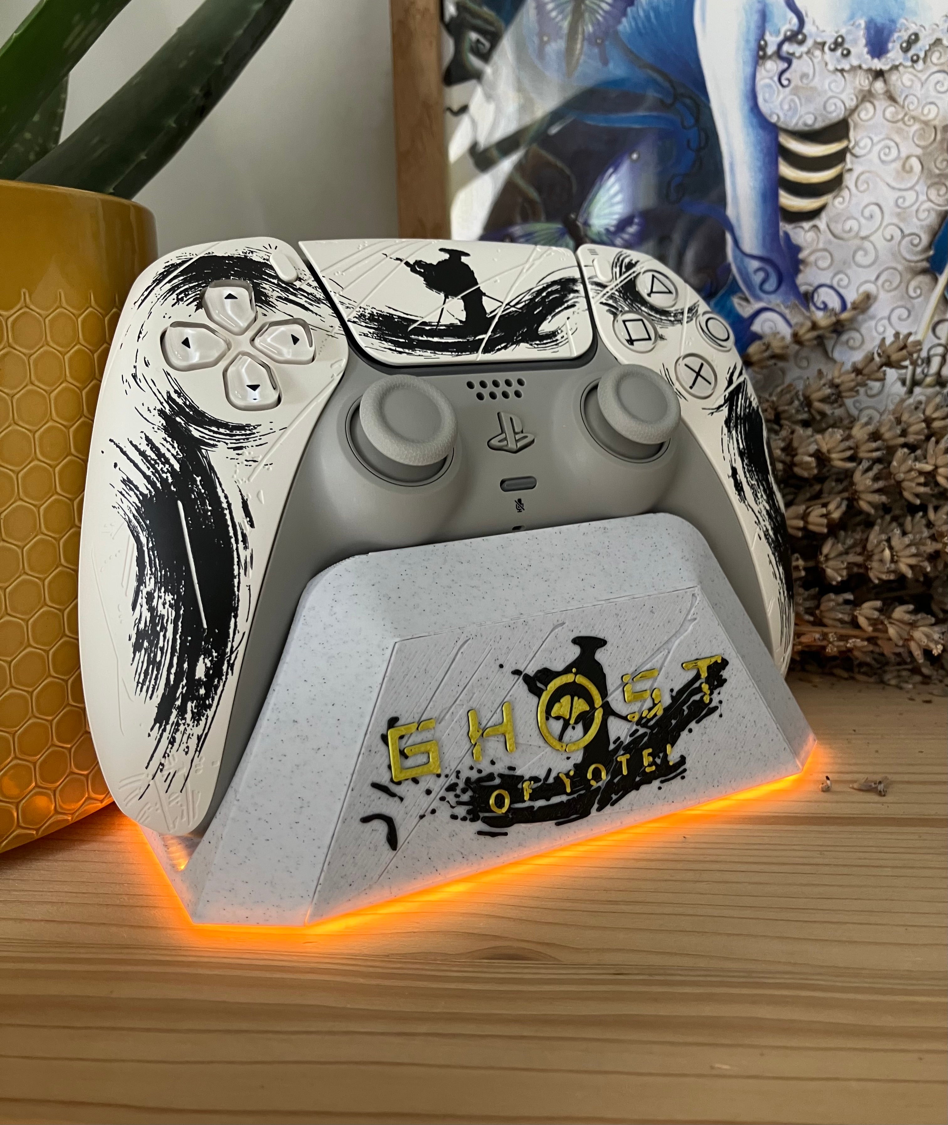 Support pour manette PS5 thème Ghost Of Yotei