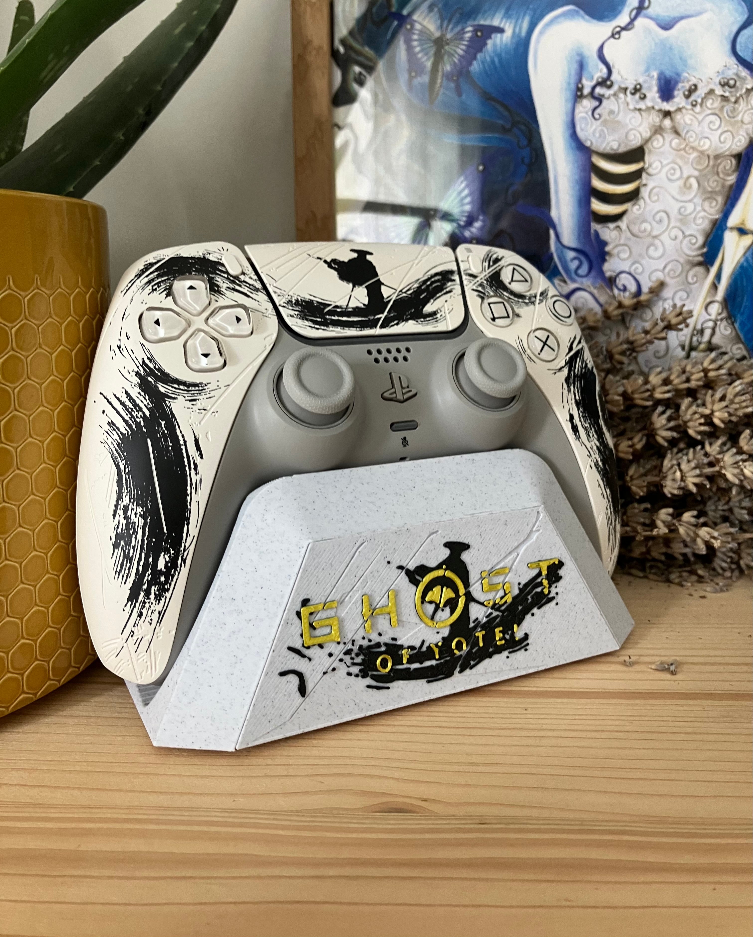Support pour manette PS5 thème Ghost Of Yotei