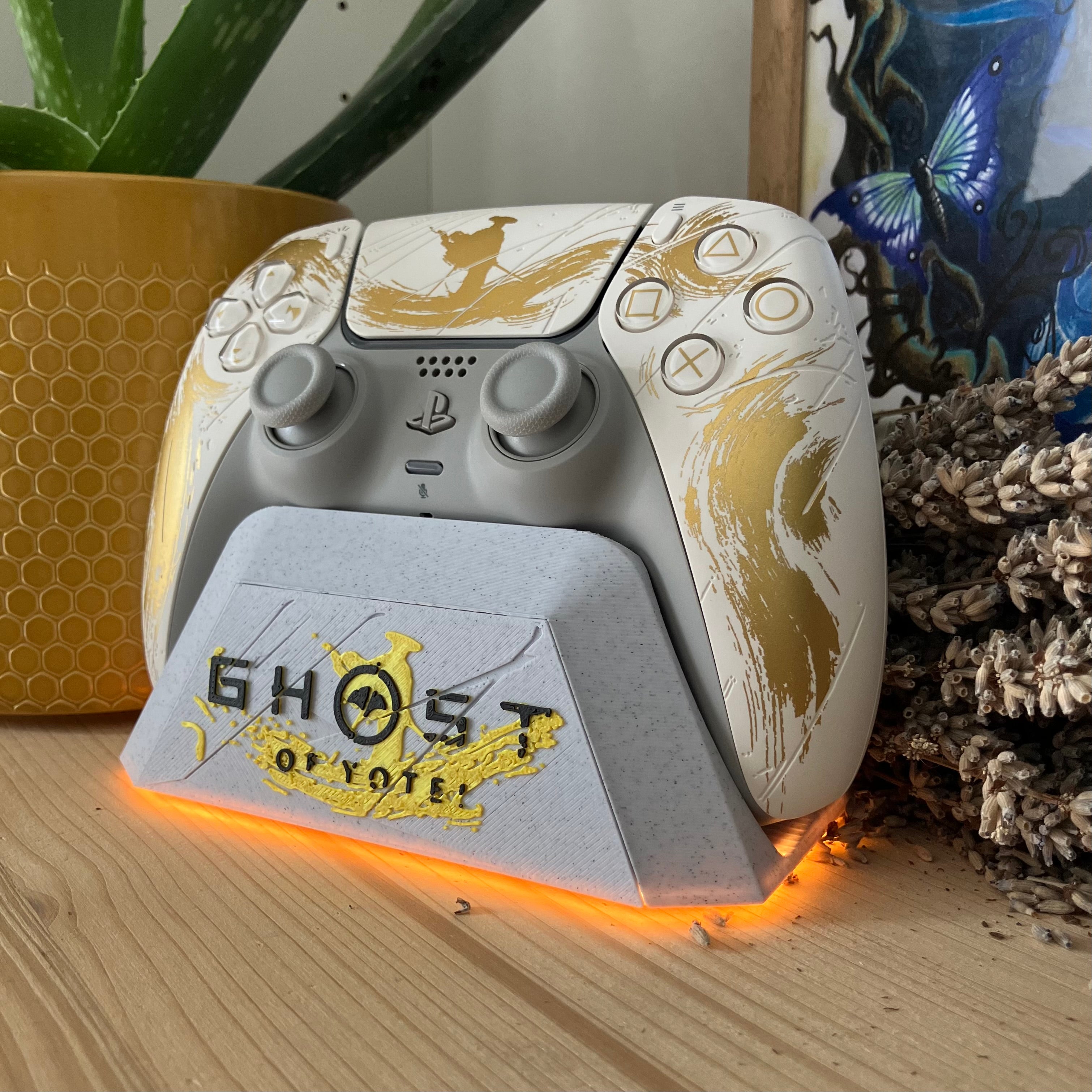 Support pour manette PS5 thème Ghost Of Yotei