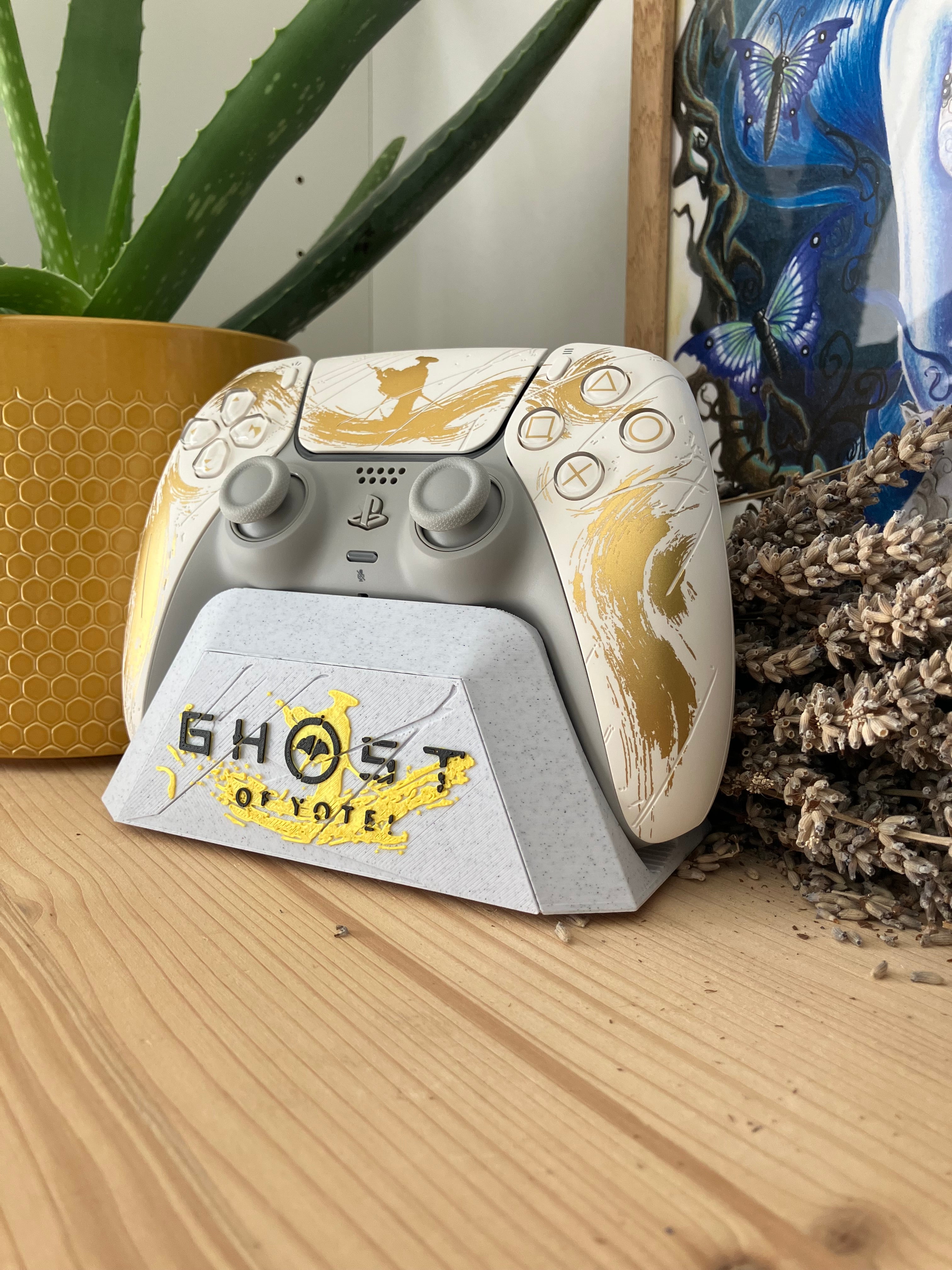 Support pour manette PS5 thème Ghost Of Yotei